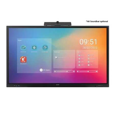 PN-LC652 - 65, interactive display, UHD, 350 cd-m2, Infrared, 20 touch points, OPS Slot, Android SoC, USB-C, HDMI-out.