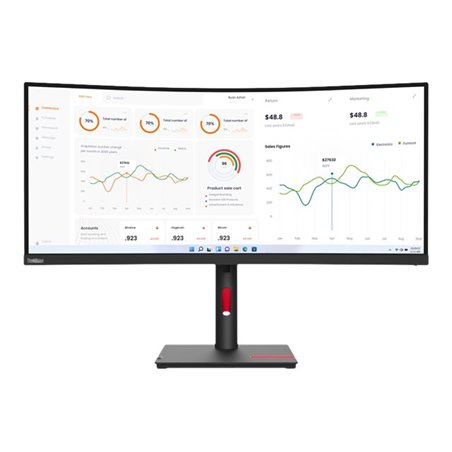 ThinkVision T34w-30 34-inch Monitor with ThinkVision MC60 Monitor Webcam
