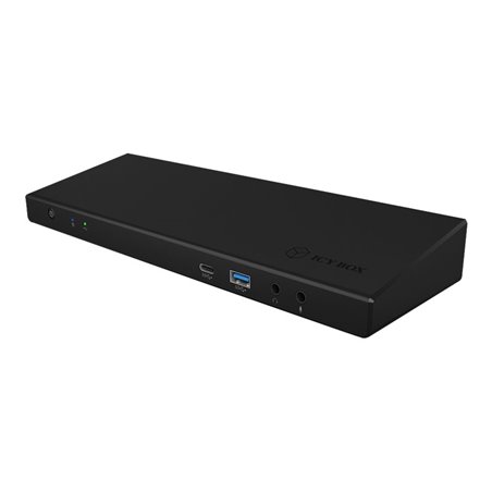 ICY BOX IB-DK2244AC - Wired - USB 3.2 Gen 1 (3.1 Gen 1) Type-C - 60 W - 3.5 mm - 10,100,1000 Mbit-s - Black